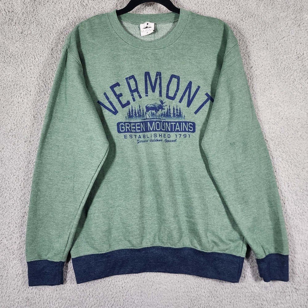 VTG 90's Prairie Mountain Vermont Green Mountains Sweatshirt Men's M Green